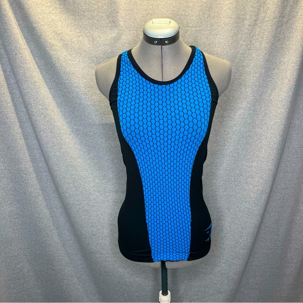 Gym shark hex tank cobalt blue and black medium
